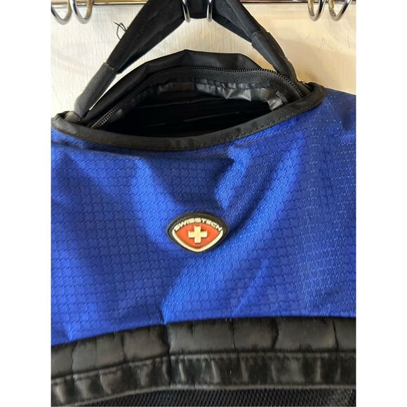 Swiss+Tech Messenger Backpack Bag Blue/Blk 16x18" - Picture 2 of 10